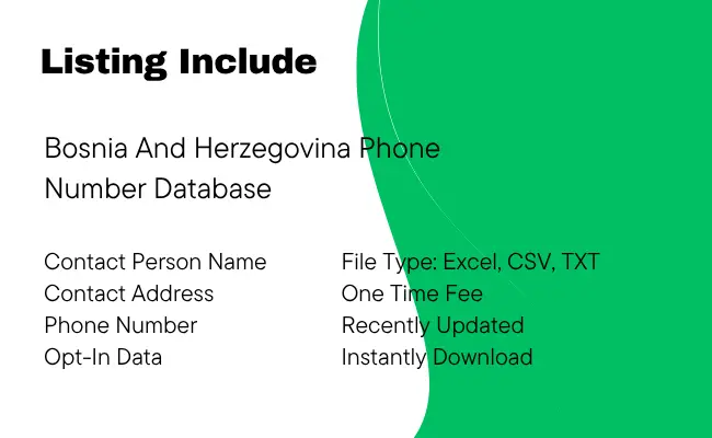 Bosnia And Herzegovina Phone Number Database